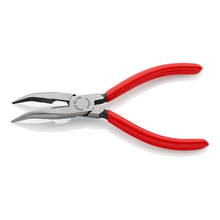 KNIPEX 25 21 160 Pince plate ronde avec coupe (pince radio) noir encre 160 mm