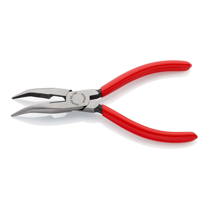 KNIPEX 25 21 160 Pince plate ronde avec coupe (pince radio) noir encre 160 mm