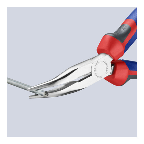 KNIPEX 25 25 160 Flachrundzange mit Schneide (Radiozange) verchromt 160 mm
