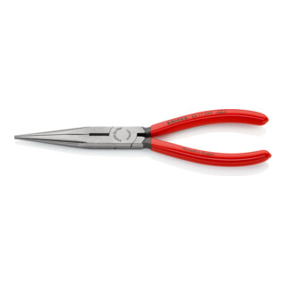 KNIPEX 26 11 200 Platte rondbektang met snijkant (Ooievaarsbektang) zwart geatramenteerd 200 mm