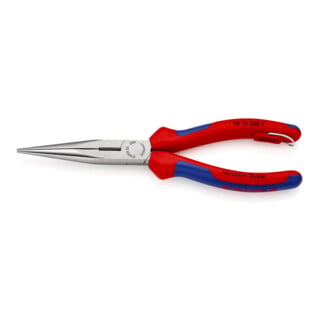 KNIPEX 26 12 200 T BK Flachrundzange mit Schneide (Storchschnabelzange) schwarz atramentiert 200 mm