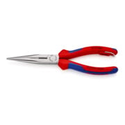 KNIPEX 26 12 200 T BK Flachrundzange mit Schneide (Storchschnabelzange) schwarz atramentiert 200 mm