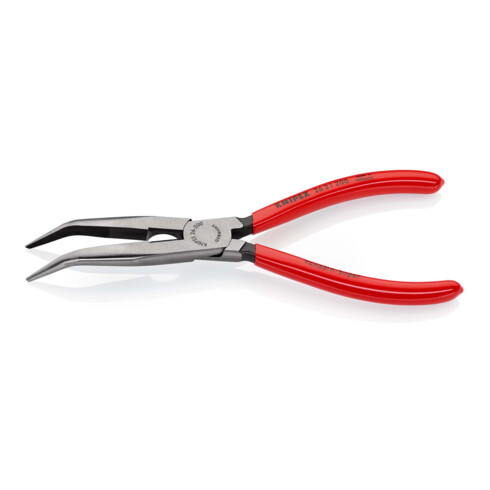 KNIPEX 26 21 200 Flachrundzange mit Schneide (Storchschnabelzange) mit Kunststoff überzogen schwarz atramentiert 200 mm