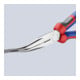 KNIPEX 26 25 200 Flachrundzange mit Schneide (Storchschnabelzange) mit Comfort-Griffen verchromt 200 mm