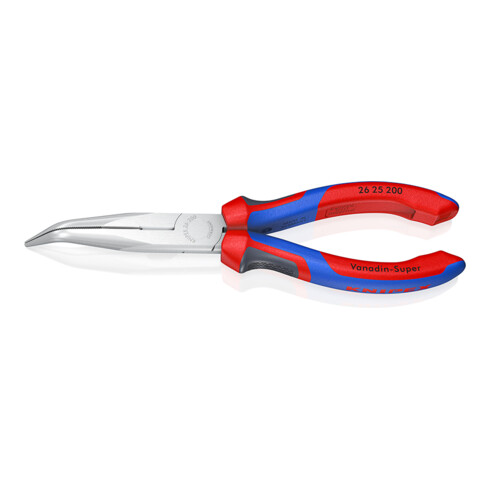 KNIPEX 26 25 200 Flachrundzange mit Schneide (Storchschnabelzange) verchromt 200 mm