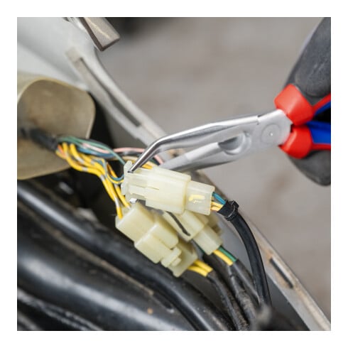 KNIPEX 26 25 200 Platte rondbektang met snijkant (ooievaarstang) verchroomd 200 mm