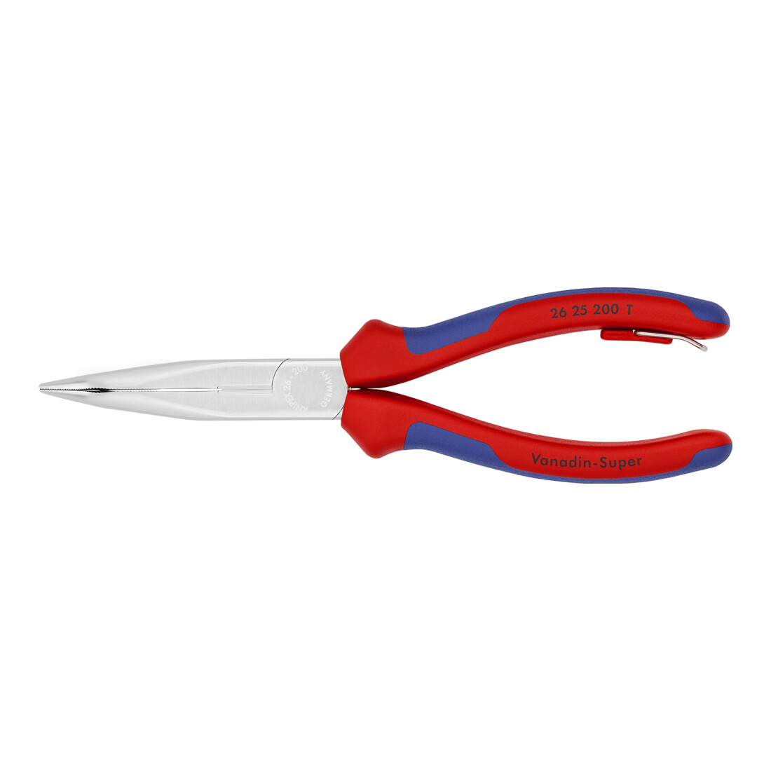 KNIPEX 26 25 200 T Flachrundzange mit Schneide (Storchschnabelzange) verchromt 200 mm