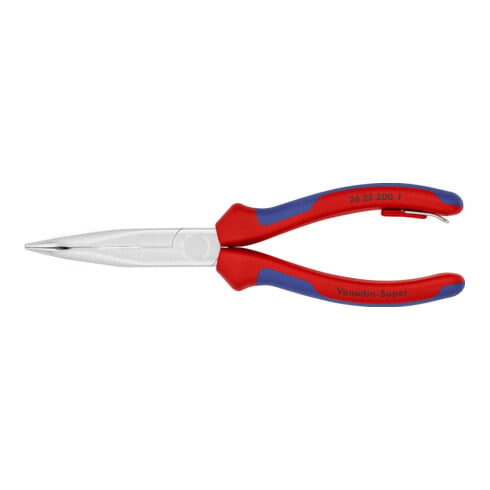 KNIPEX Pinza a becchi mezzotondi (di cicogna) con tronchese 26 25 200 T cromata, 200mm