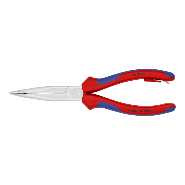 KNIPEX 26 25 200 T Platte rondbektang met snijkant (Ooievaarsbek tang) verchroomd 200 mm