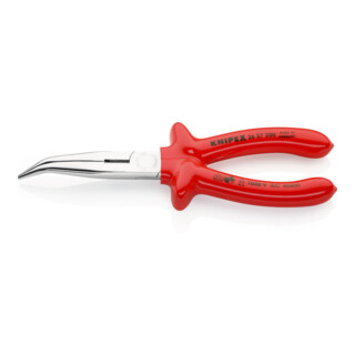 KNIPEX 26 27 200 Platte rondbektang met snijkant (ooievaarstang) verchroomd VDE 200 mm
