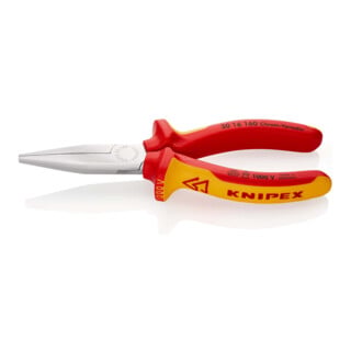 KNIPEX 30 16 160 Langbeckzange isoliert mit Mehrkomponenten-Hüllen, VDE-geprüft verchromt 160 mm