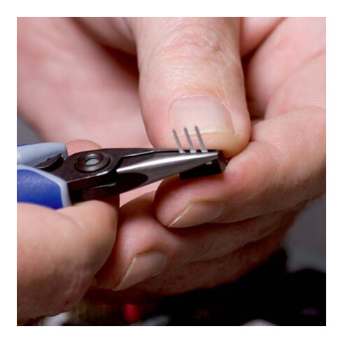 KNIPEX 34 22 130 Präzisions-Elektronik-Greifzange mit Mehrkomponenten-Hüllen brüniert 130 mm