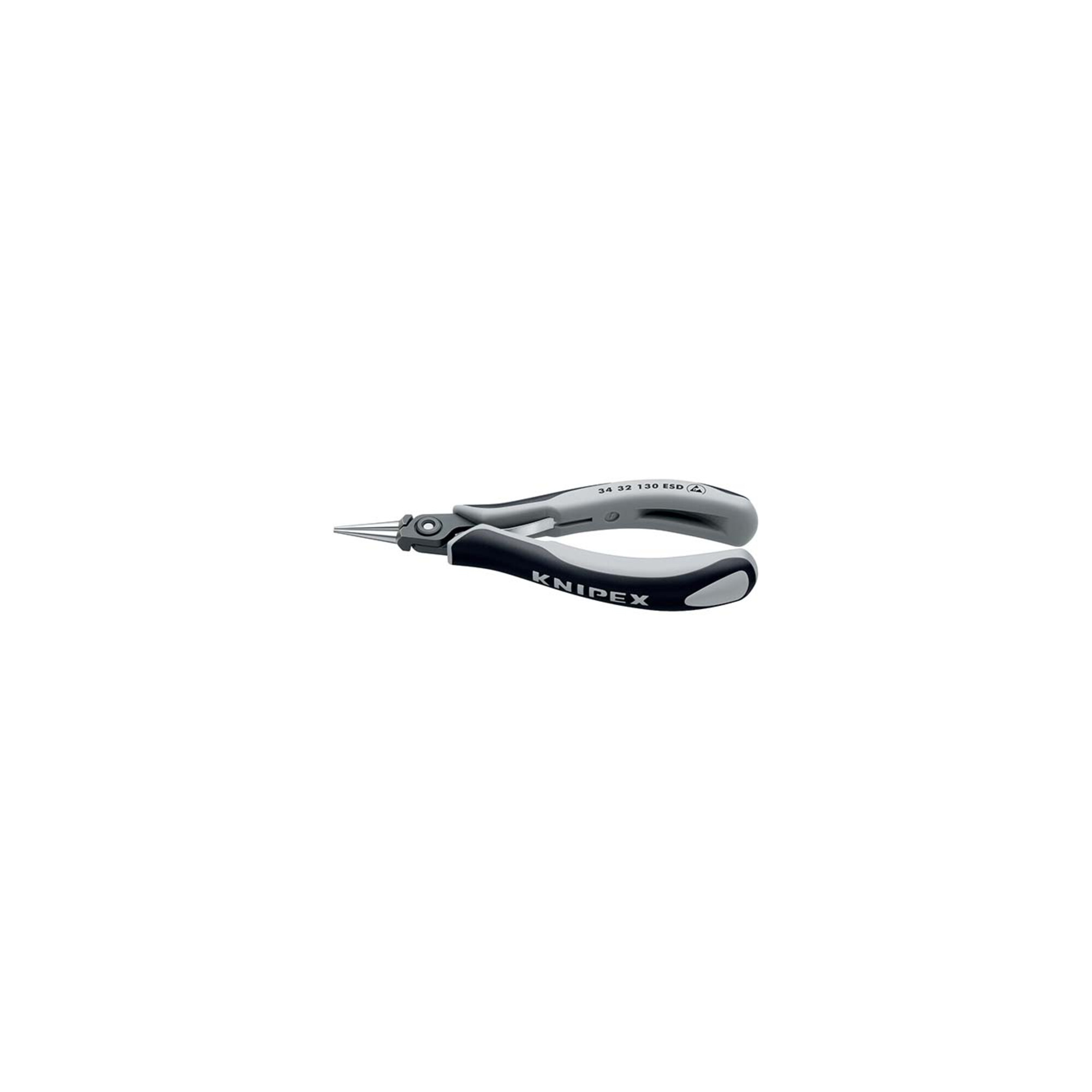 KNIPEX 34 32 130 ESD Präzisions-Elektronik-Greifzange ESD mit Mehrkomponenten-Hüllen brüniert 130 mm