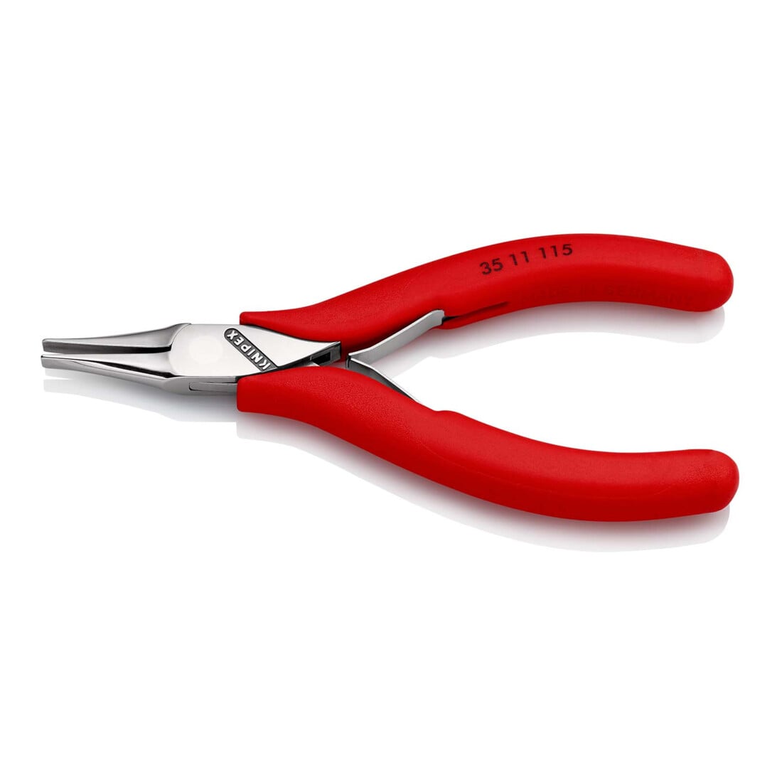 KNIPEX 35 11 115 Elektronik-Greifzange mit durchgestecktem Gelenk mit rutschhemmenden Kunststoff-Hüllen 115 mm
