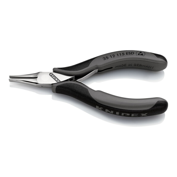 KNIPEX 35 12 115 ESD Elektronik-Greifzange ESD mit durchgestecktem Gelenk mit Mehrkomponenten-Hüllen 115 mm