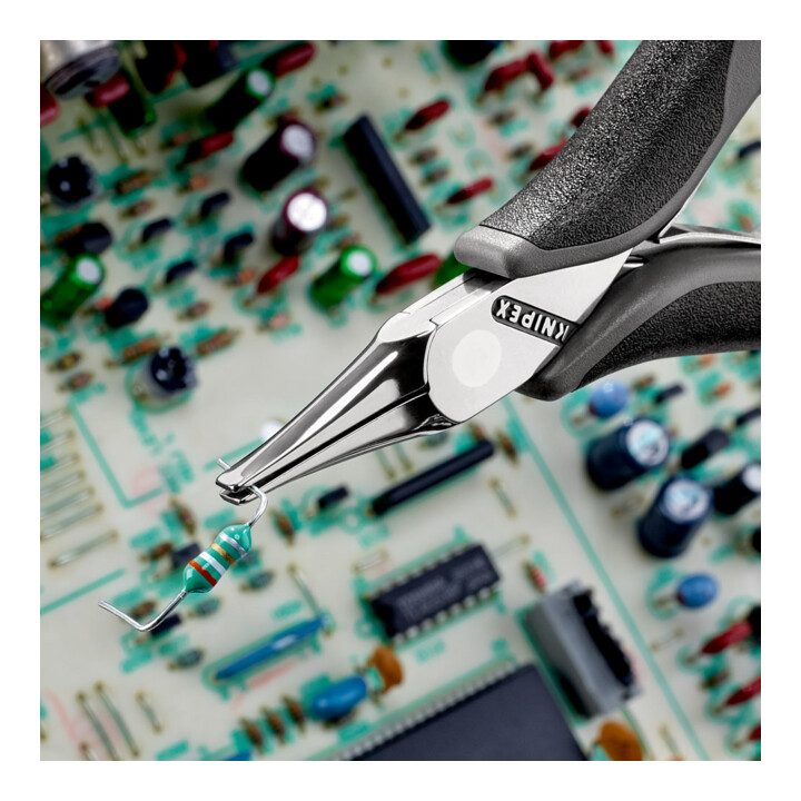 KNIPEX 35 12 115 ESD Elektronik-Greifzange ESD mit durchgestecktem Gelenk mit Mehrkomponenten-Hüllen 115 mm