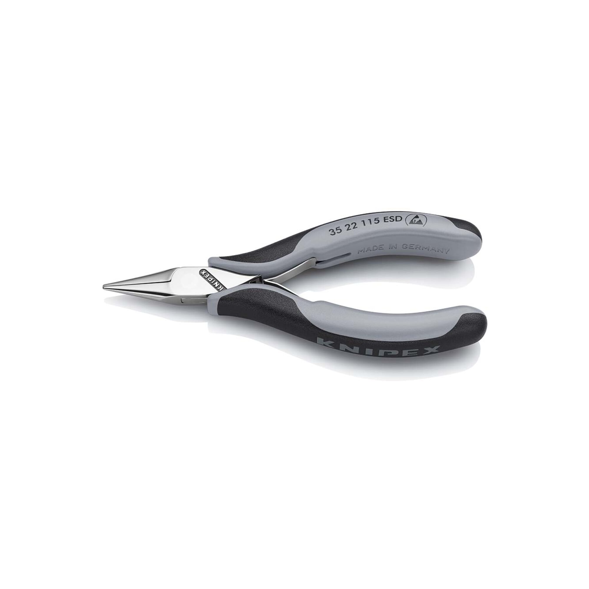 KNIPEX 35 22 115 ESD Elektronik-Greifzange ESD mit durchgestecktem Gelenk mit Mehrkomponenten-Hüllen 115 mm
