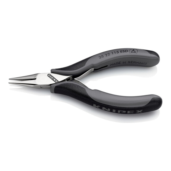 KNIPEX 35 22 115 ESD Elektronik-Greifzange ESD mit durchgestecktem Gelenk mit Mehrkomponenten-Hüllen 115 mm