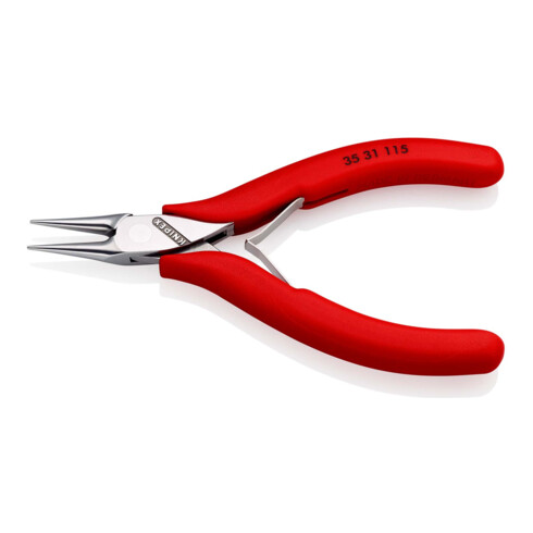 KNIPEX 35 31 115 Elektronik-Greifzange mit durchgestecktem Gelenk mit rutschhemmenden Kunststoff-Hüllen 115 mm