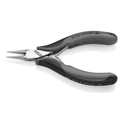 KNIPEX 35 32 115 ESD Elektronik-Greifzange ESD mit durchgestecktem Gelenk mit Mehrkomponenten-Hüllen 115 mm
