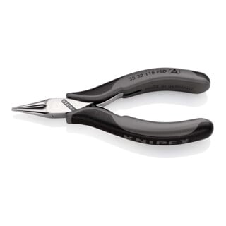 KNIPEX 35 32 115 ESD Elektronik-Greifzange ESD mit durchgestecktem Gelenk mit Mehrkomponenten-Hüllen 115 mm