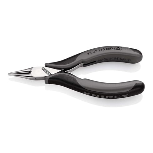 KNIPEX 35 32 115 ESD Elektronik-Greifzange ESD mit durchgestecktem Gelenk mit Mehrkomponenten-Hüllen 115 mm