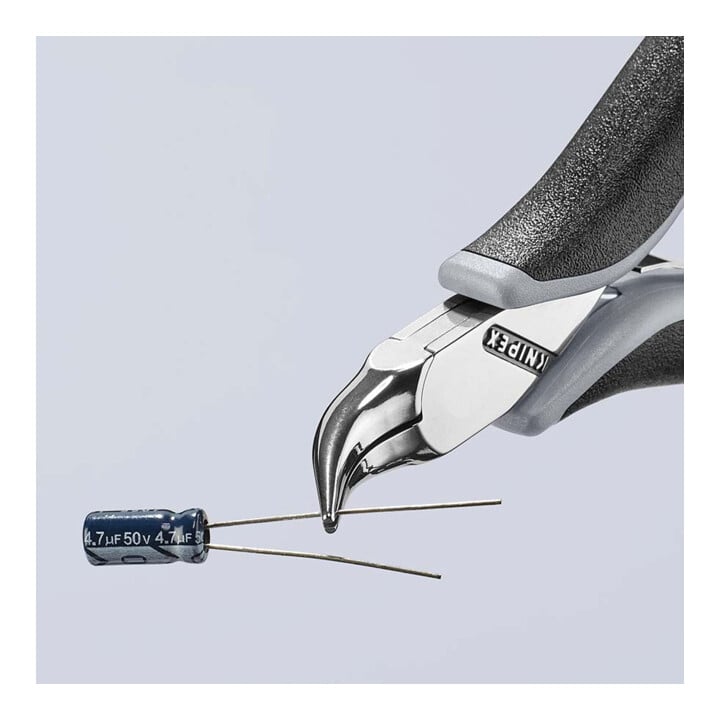 KNIPEX 35 42 115 ESD Elektronik-Greifzange ESD mit durchgestecktem Gelenk mit Mehrkomponenten-Hüllen spiegelpoliert 115 mm