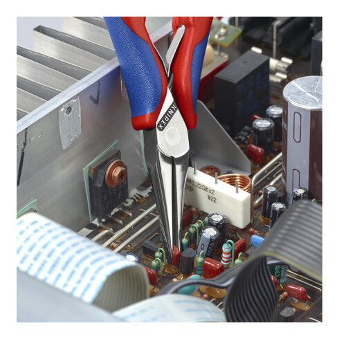 KNIPEX 35 52 145 Elektronik-Greifzange mit durchgestecktem Gelenk mit Mehrkomponenten-Hüllen 145 mm