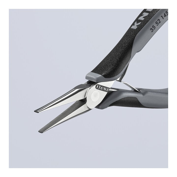 KNIPEX 35 52 145 ESD Elektronik-Greifzange ESD mit durchgestecktem Gelenk mit Mehrkomponenten-Hüllen spiegelpoliert 145 mm