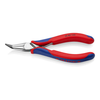 KNIPEX 35 82 145 Elektronik-Greifzange mit durchgestecktem Gelenk mit Mehrkomponenten-Hüllen 145 mm