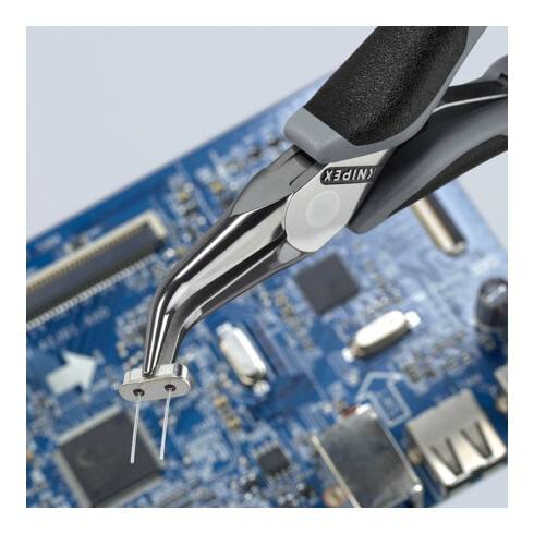 KNIPEX 35 82 145 ESD Elektronik-Greifzange ESD mit durchgestecktem Gelenk mit Mehrkomponenten-Hüllen spiegelpoliert 145 mm