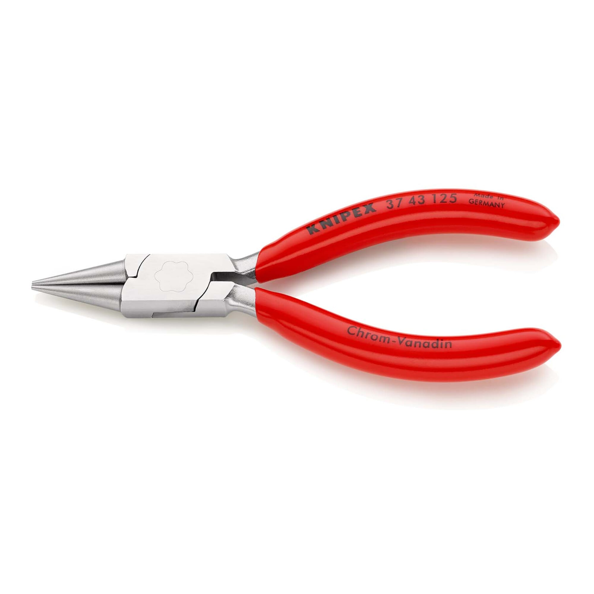 KNIPEX 37 43 125 Greifzange für Feinmechanik mit Kunststoff überzogen verchromt 125 mm