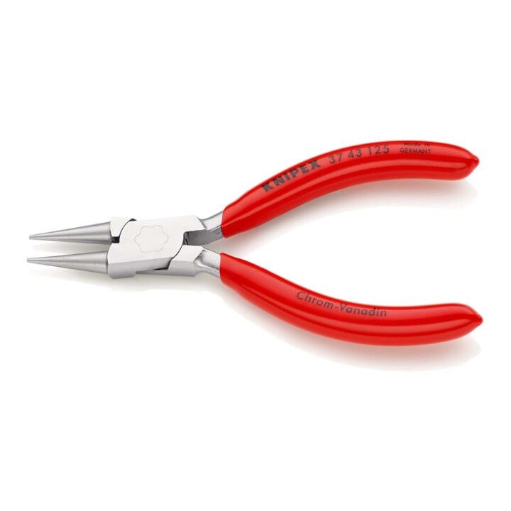 KNIPEX 37 43 125 Greifzange für Feinmechanik mit Kunststoff überzogen verchromt 125 mm