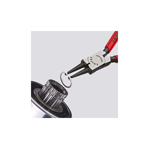 KNIPEX 44 11 J1 Sicherungsringzange für Innenringe in Bohrungen mit Kunststoff überzogen schwarz atramentiert 140 mm