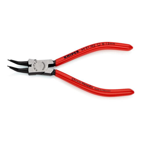 KNIPEX 44 31 J02 Sicherungsringzange für Innenringe in Bohrungen 45° gewinkelt mit Kunststoff überzogen schwarz atramentiert 140 mm