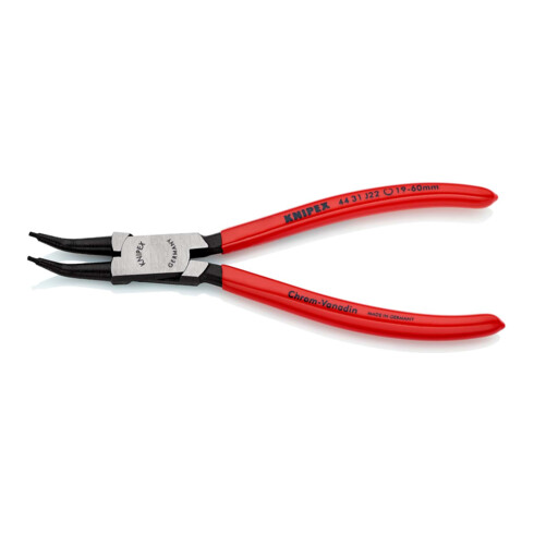 KNIPEX 44 31 J22 Sicherungsringzange für Innenringe in Bohrungen 45° gewinkelt mit Kunststoff überzogen schwarz atramentiert 180 mm