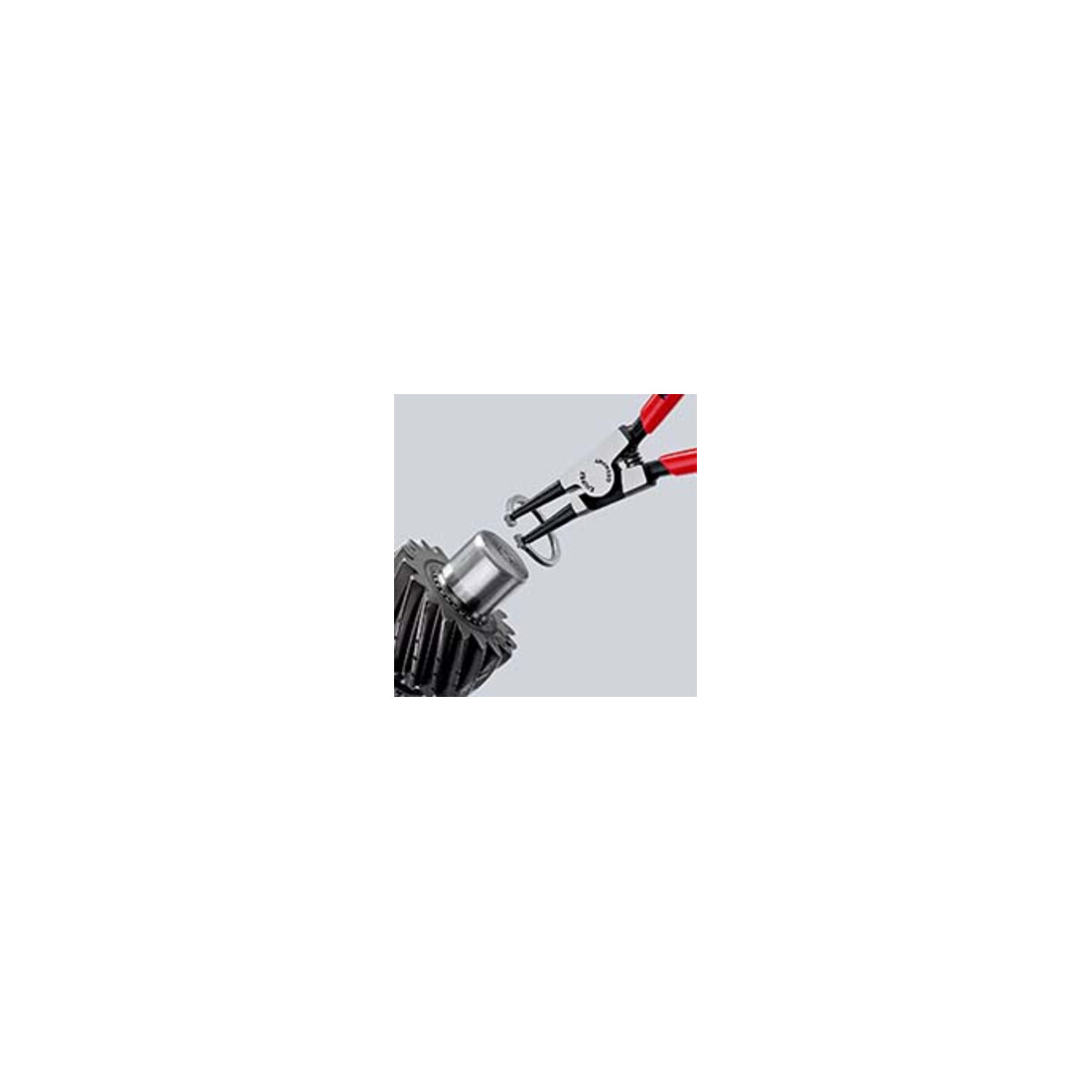 KNIPEX 46 11 A1 Sicherungsringzange für Außenringe auf Wellen mit Kunststoff überzogen schwarz atramentiert 140 mm