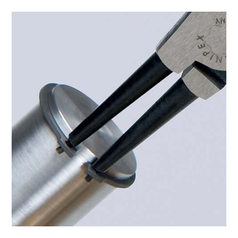 KNIPEX 46 11 A2 Sicherungsringzange für Außenringe auf Wellen mit Kunststoff überzogen schwarz atramentiert 180 mm