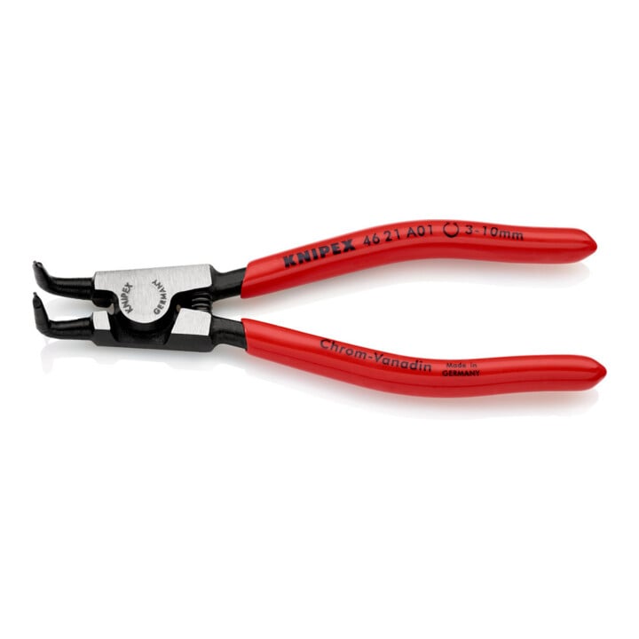 KNIPEX 46 21 A01 Sicherungsringzange für Außenringe auf Wellen mit Kunststoff überzogen schwarz atramentiert 125 mm