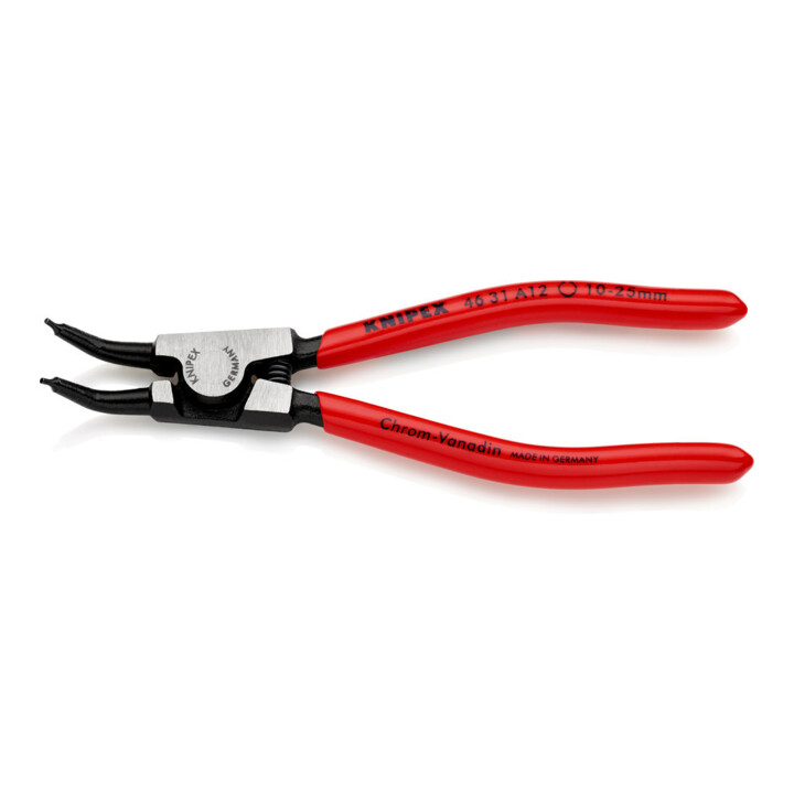 KNIPEX 46 31 A12 Sicherungsringzange für Außenringe auf Wellen 45° gewinkelt mit Kunststoff überzogen schwarz atramentiert 130 mm