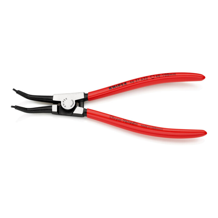 KNIPEX 46 31 A32 Sicherungsringzange für Außenringe auf Wellen 45° gewinkelt mit Kunststoff überzogen schwarz atramentiert 210 mm