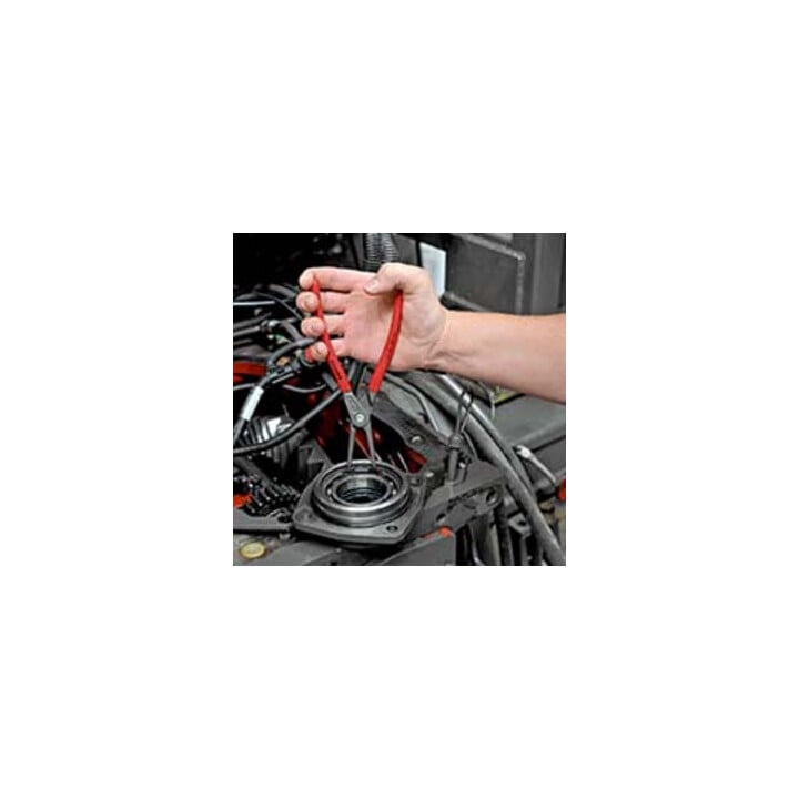 KNIPEX 48 11 J3 Präzisions-Sicherungsringzange für Innenringe in Bohrungen mit rutschhemmendem Kunststoff überzogen grau atramentiert 225 mm