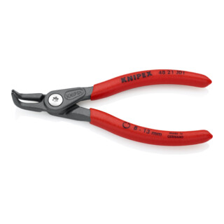 KNIPEX 48 21 J01 Präzisions-Sicherungsringzange für Innenringe in Bohrungen grau atramentiert 130 mm