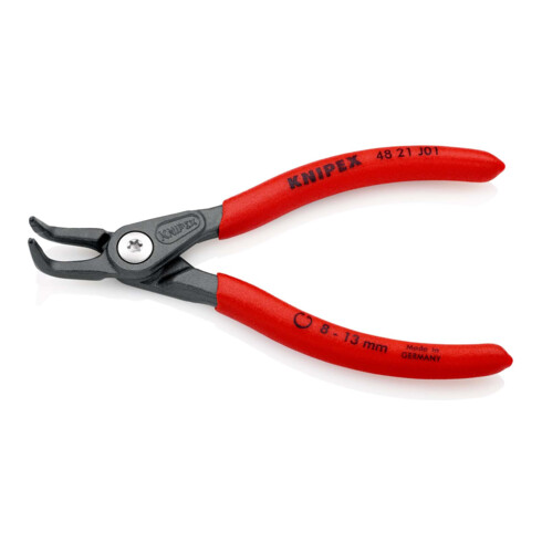 KNIPEX 48 21 J01 Präzisions-Sicherungsringzange für Innenringe in Bohrungen mit rutschhemmendem Kunststoff überzogen grau atramentiert 130 mm