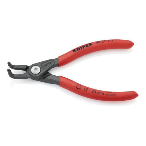KNIPEX 48 21 J11 Präzisions-Sicherungsringzange für Innenringe in Bohrungen mit rutschhemmendem Kunststoff überzogen grau atramentiert 130 mm