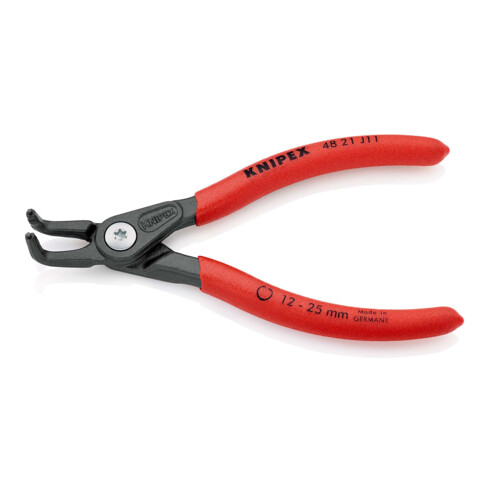 KNIPEX 48 21 J11 Präzisions-Sicherungsringzange für Innenringe in Bohrungen mit rutschhemmendem Kunststoff überzogen grau atramentiert 130 mm