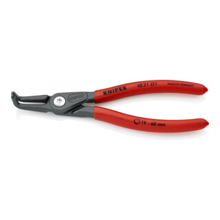 KNIPEX 48 21 J21 Präzisions-Sicherungsringzange für Innenringe in Bohrungen grau atramentiert 165 mm