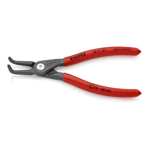 KNIPEX 48 21 J21 precisie-Borgveertang voor binnenringen in boringen grijs geatramenteerd 165 mm