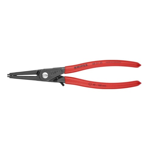 KNIPEX Pinza di precisione per anelli di sicurezza interni a fori 48 31 J3 con protezione da sovraestensione, bonderizzata grigia, 225mm