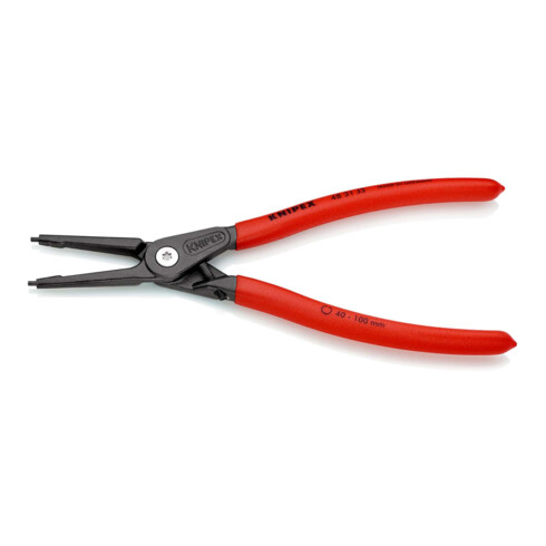 KNIPEX 48 31 J3 Präzisions-Sicherungsringzange für Innenringe in Bohrungen mit Überdehnungsschutz mit rutschhemmendem Kunststoff überzogen grau atramentiert 225 mm